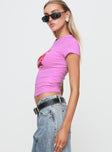 product Princess Polly Short Sleeves Crew Neck  Palm Canyon Tee Pink