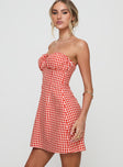 Double Date Mini Dress Red Gingham