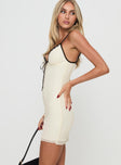 Princess Polly V-Neck  Nolane Mini Dress Cream