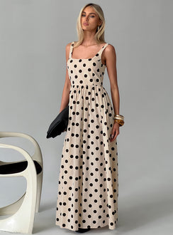 Cartmel Maxi Dress Cream / Polka Dot