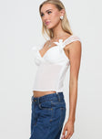 Fairhaven Bow Detail Top White