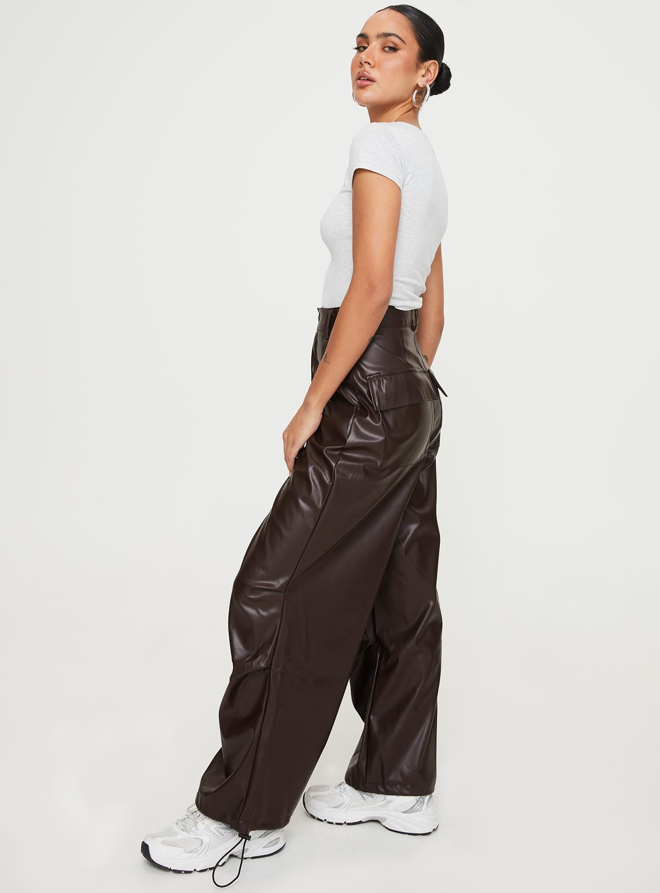product Princess Polly  Ornella Faux Leather Pants Brown