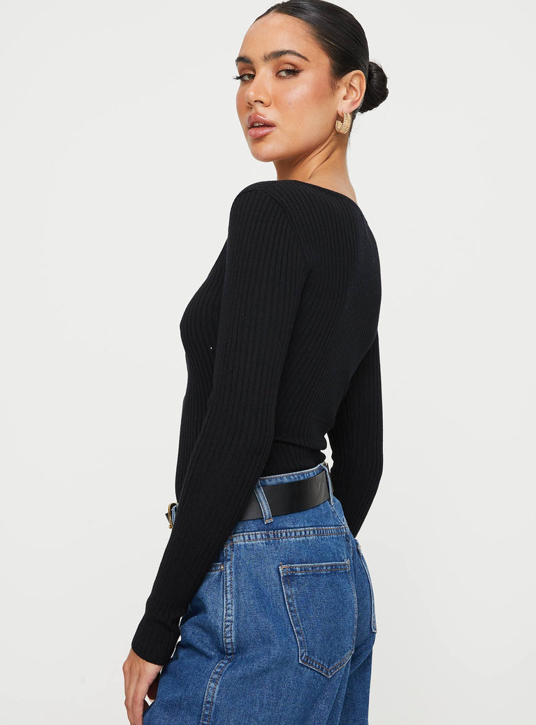 Zuma Long Sleeve Bodysuit Black