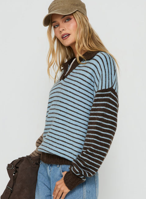 Maddelina Long Sleeve Rugby Top Multi Stripe