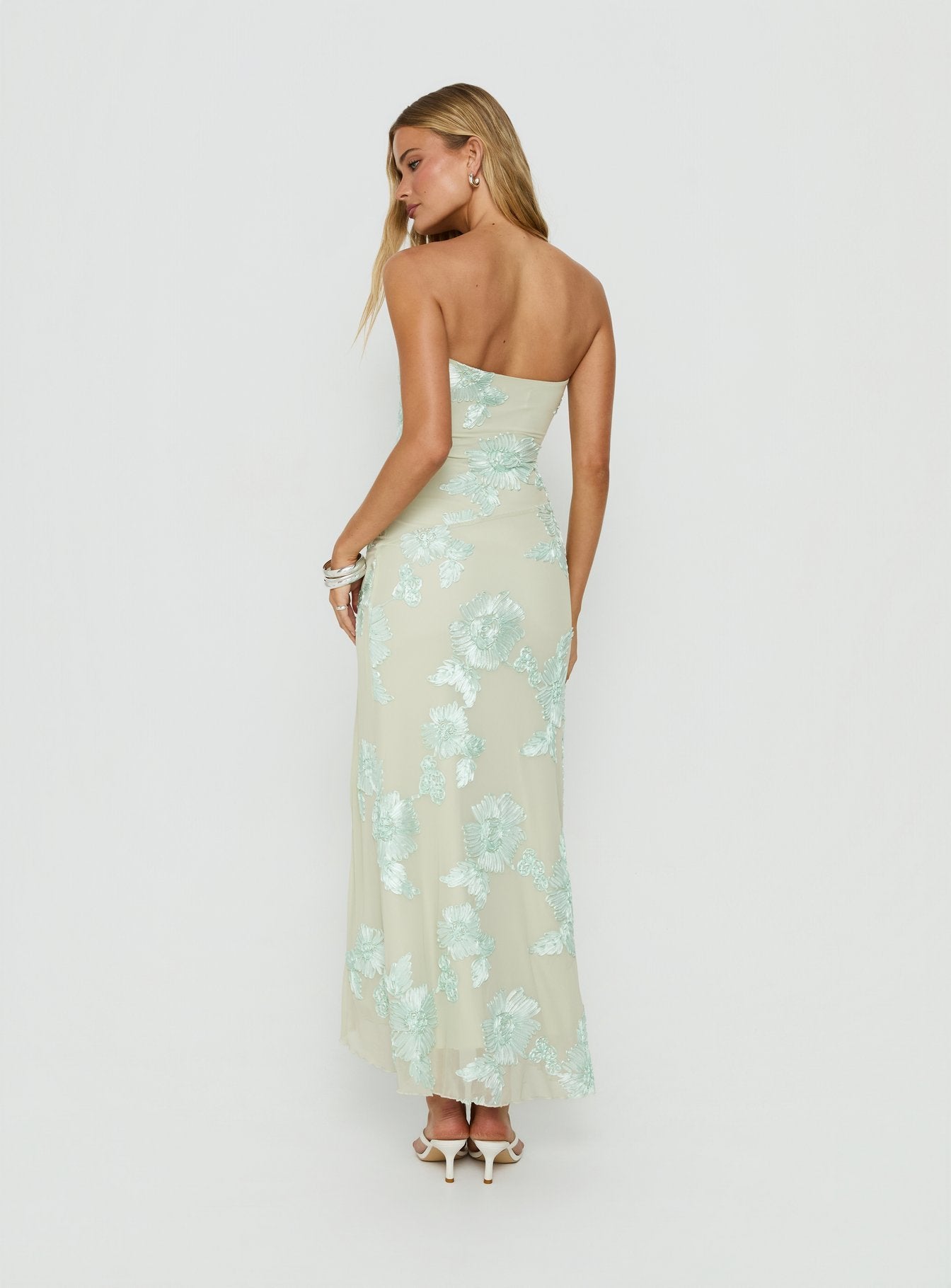 mint green strapless dress Glamorous Mint Green Strapless Tulle Evening Dress with Cape SF 300
