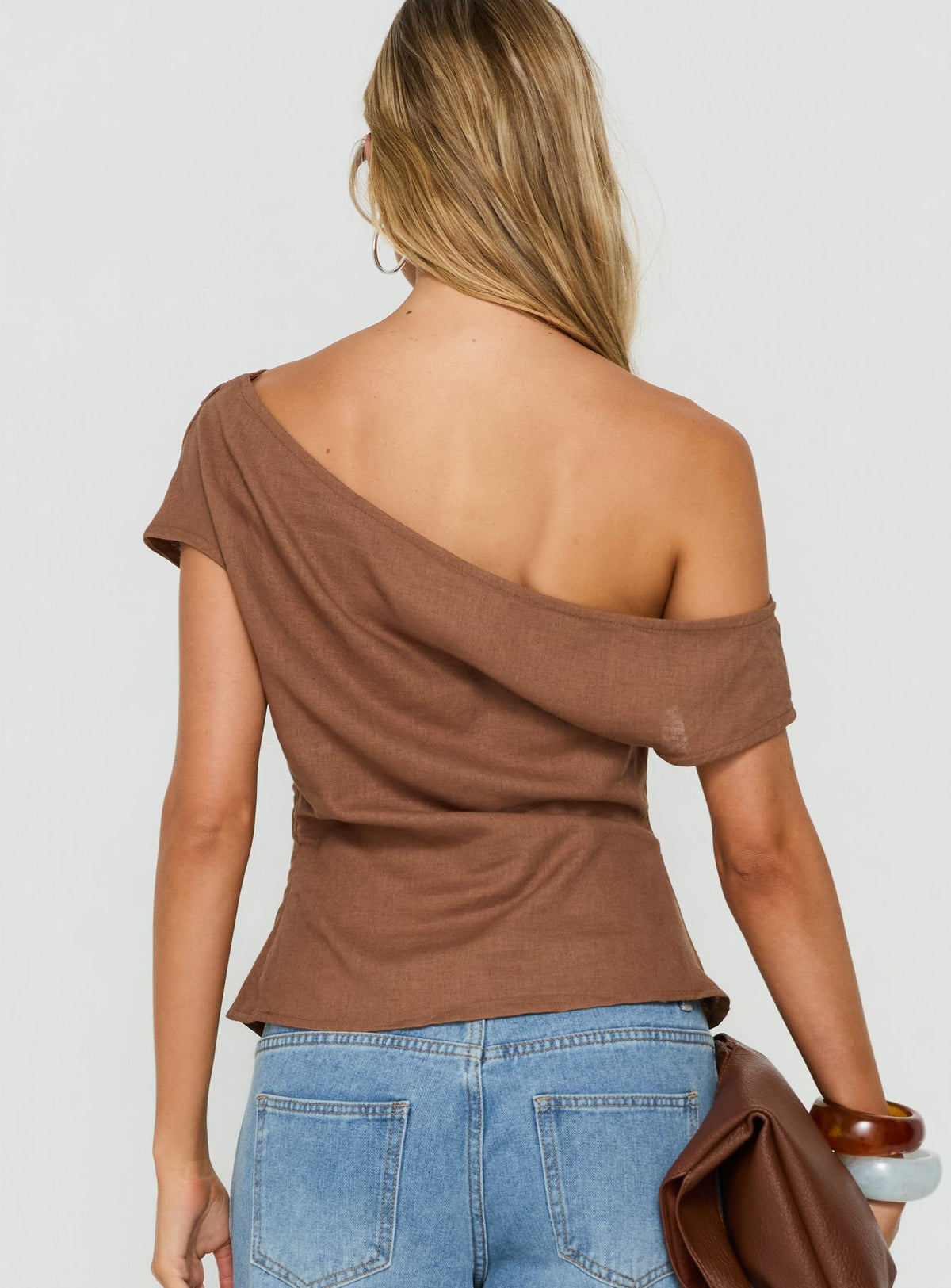 Seasons Change Relaxed Off Shoulder Top Mocha