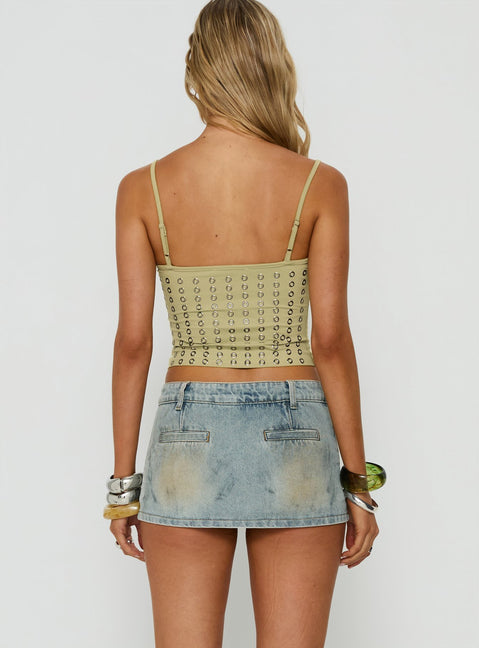 Rhode Mini Skirt Stone Blue
