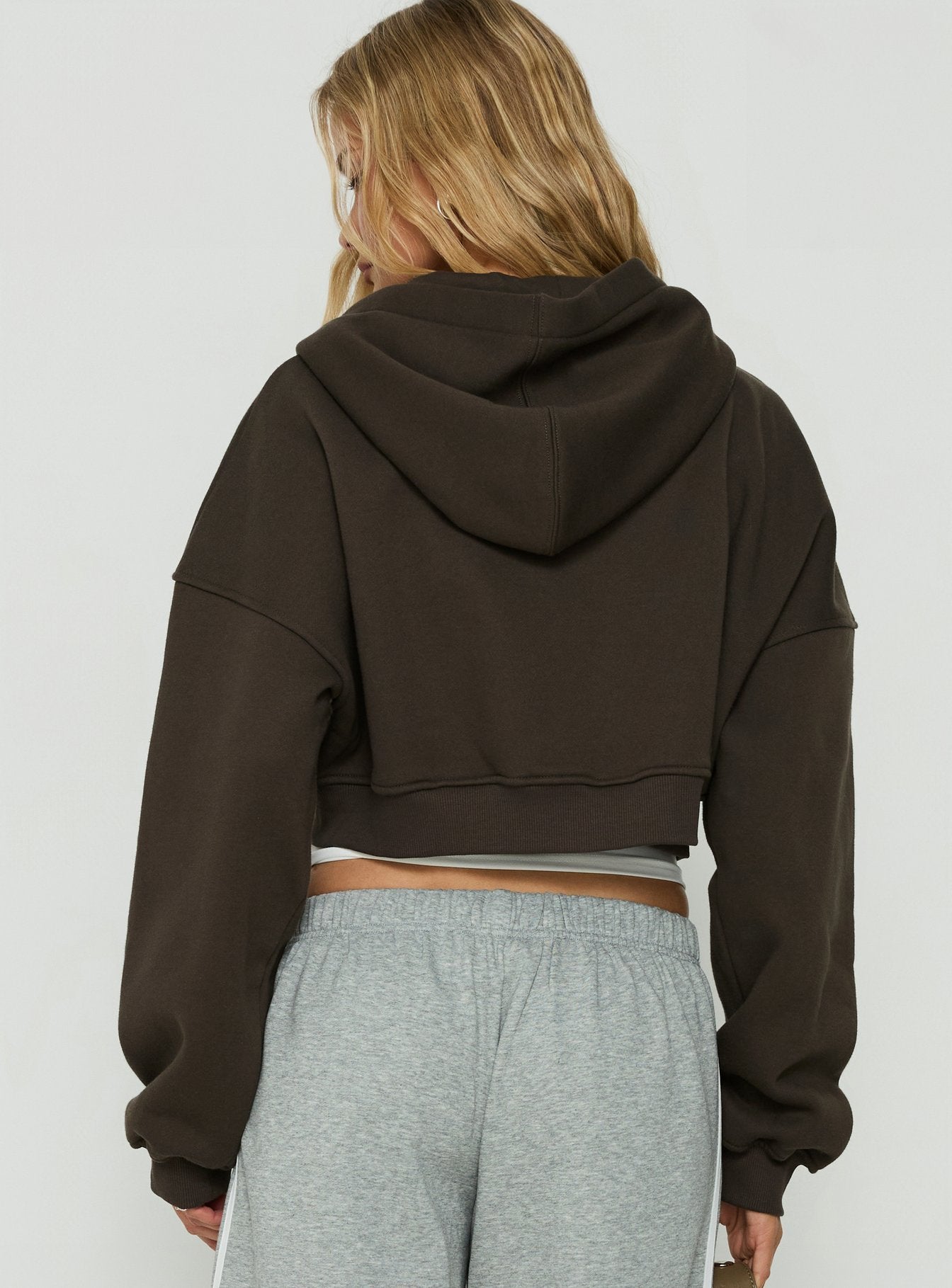 Zellah Double Ended Zipper Hoodie Iron Grey