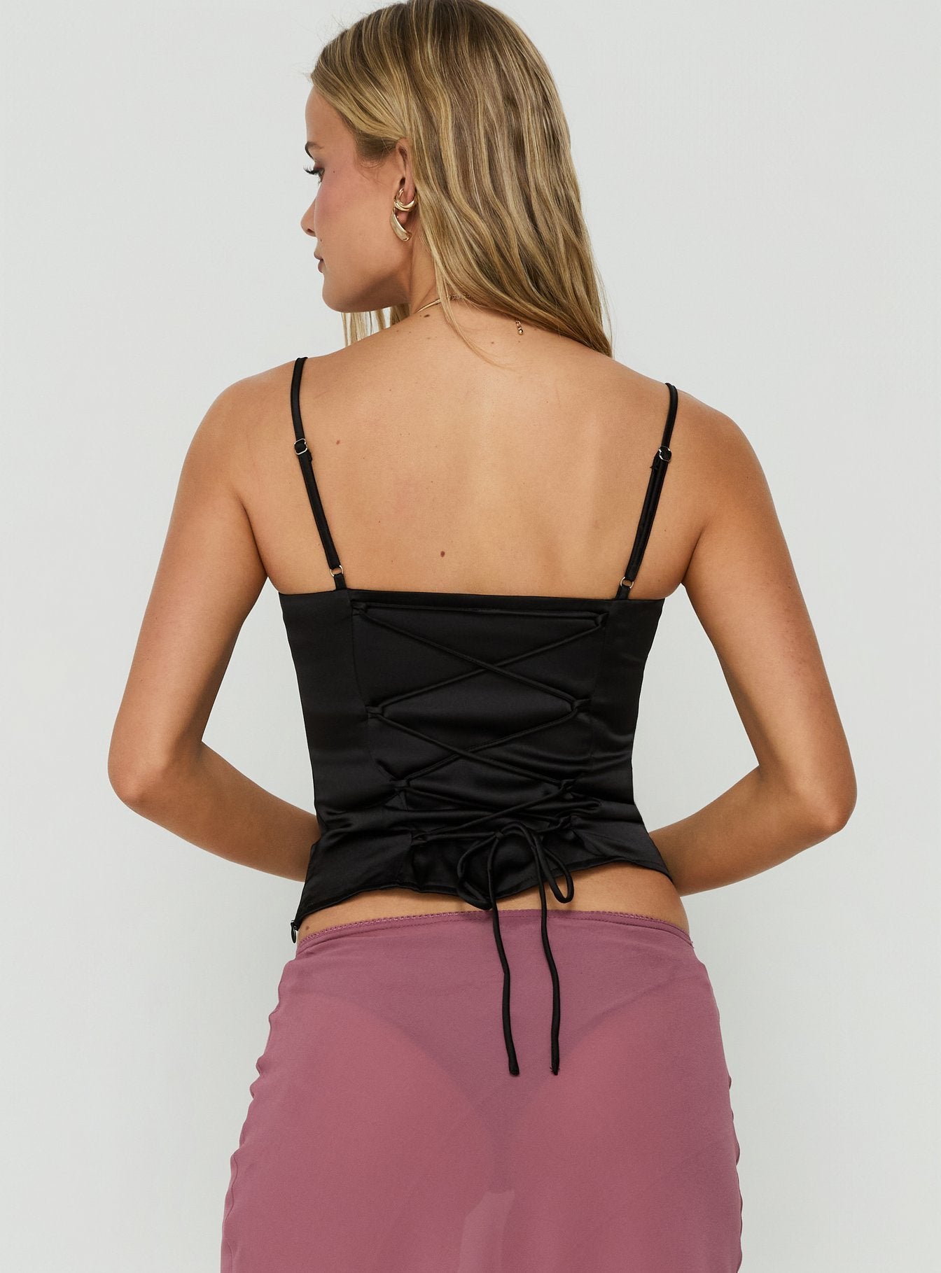 Selesta Structured Bustier Top Black