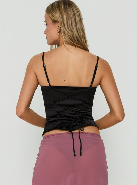 Selesta Structured Bustier Top Black