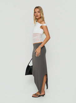 Aviza Asymmetrical Midi Skirt Grey