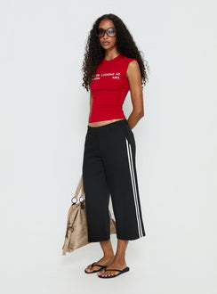 Modern Art Graphic Baby Tee Red