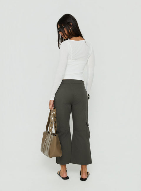 Indee Cropped Cargo Pants Charcoal
