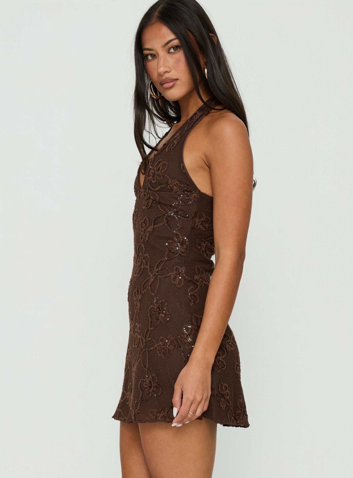Codami Sequin Mini Dress | Dark Brown | Womens