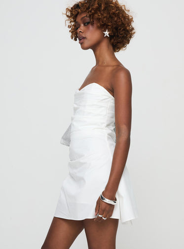 Bradwell Strapless Mini Dress White
