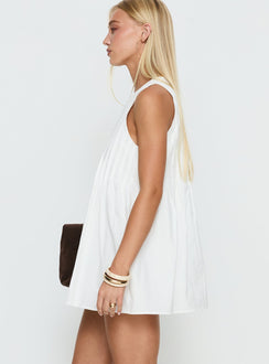 Dreamboat Pleated Mini Dress White