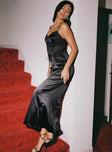 Princess Polly Cowl Neck  Isadore Bias Cut Maxi Dress Black