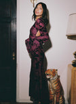 product Princess Polly Asymmetric Neckline  Amersham Long Sleeve Maxi Dress Wine