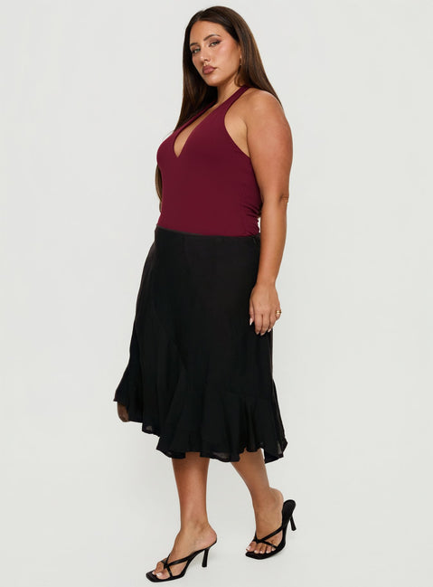 With Kindness Midi Skirt Black Curve