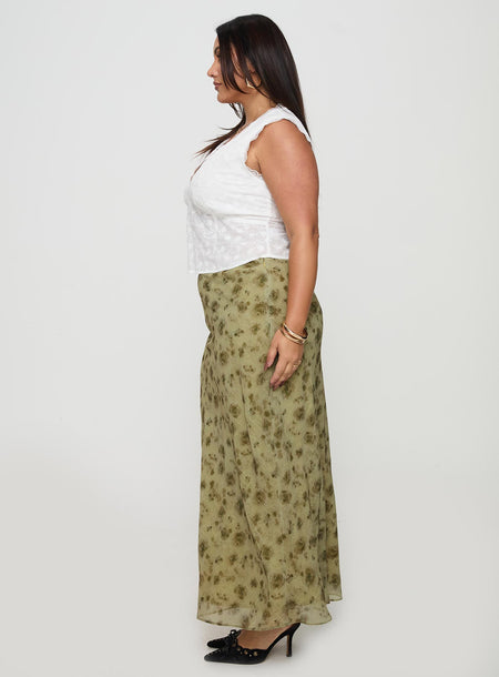 Piazia Maxi Skirt Green Curve