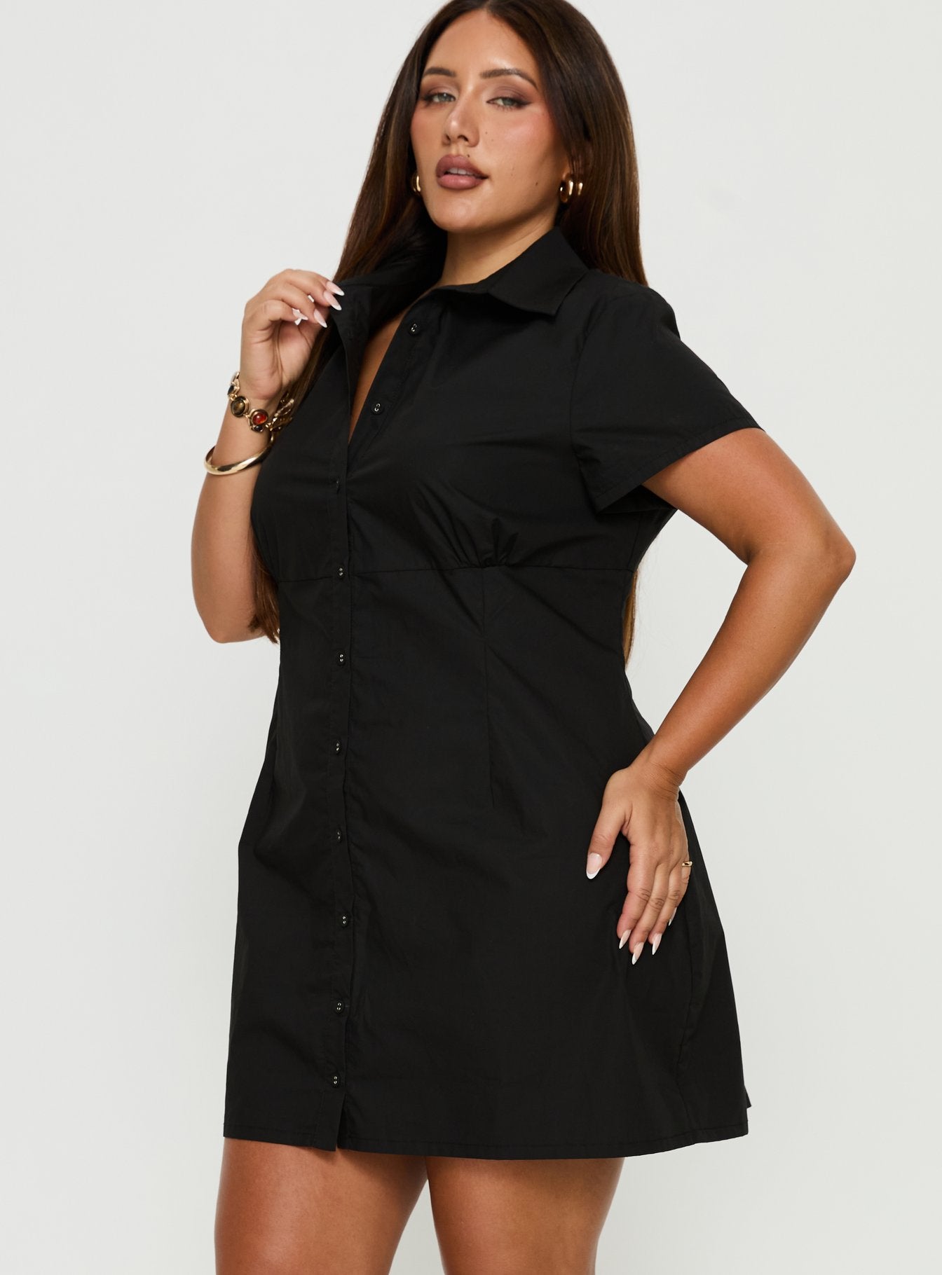 Motley Mini Dress Black Curve