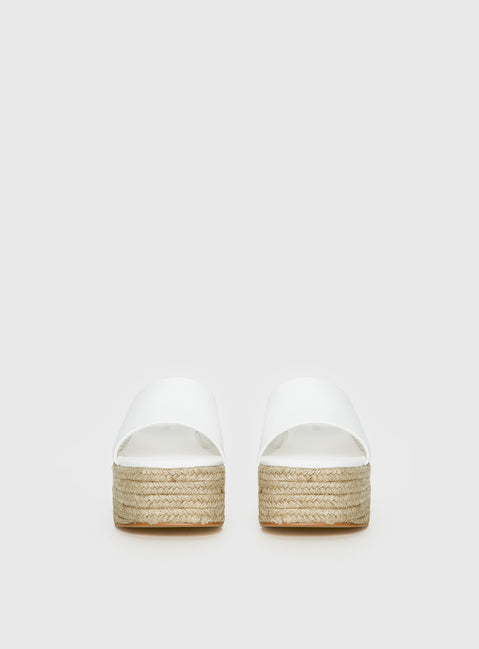 Arton Espadrille Platform Sandals White