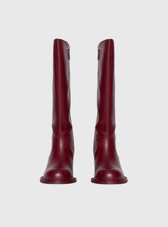 Ella Knee High Boots Burgundy