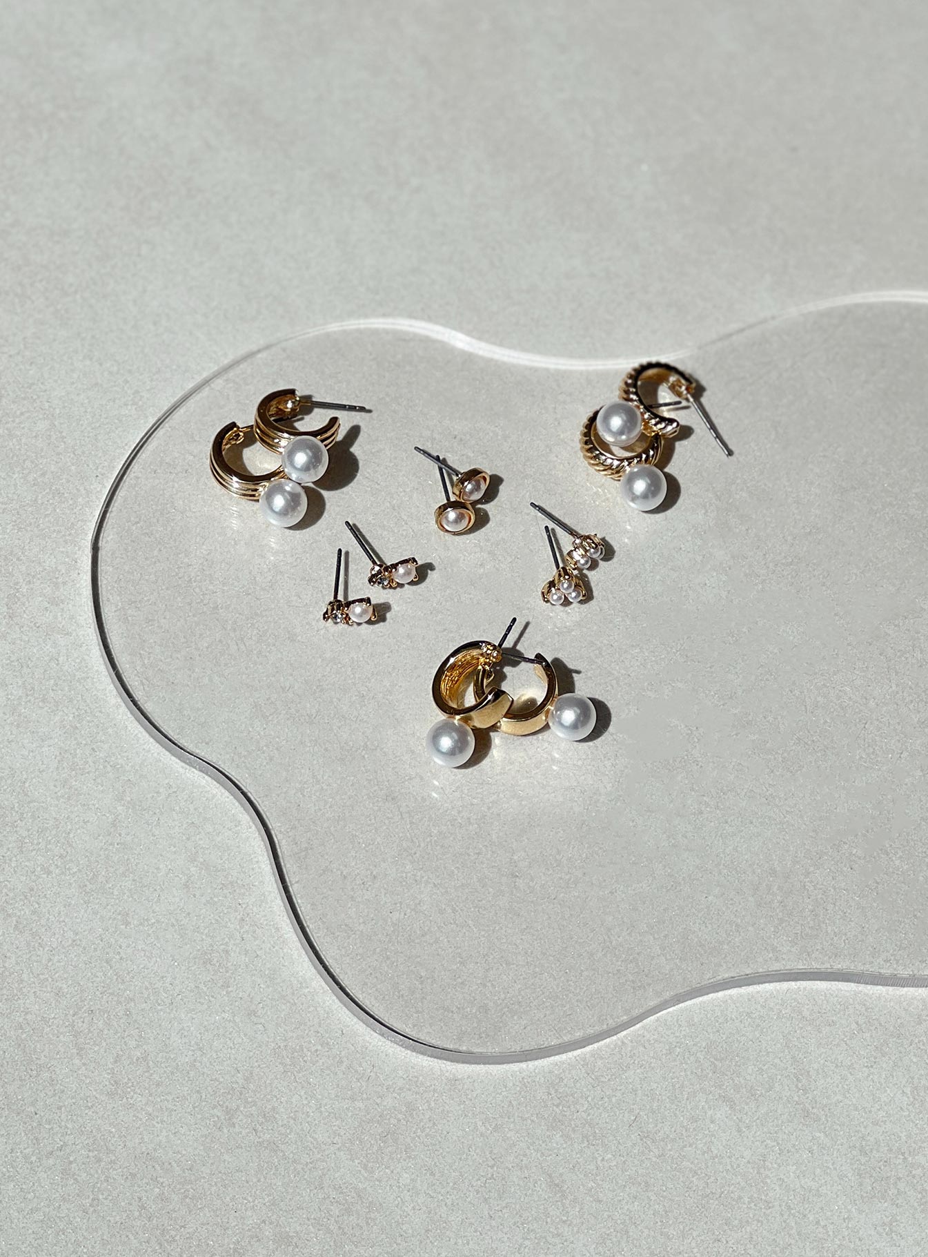 Earring pack  Pack of six, hoop & stud styles, stud fastening, pearl detail