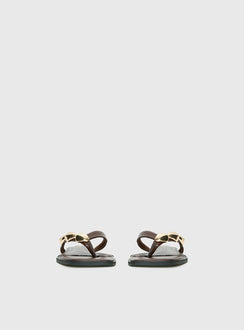 Therapy Guise Hardware Detail Sandals Brown / Gold