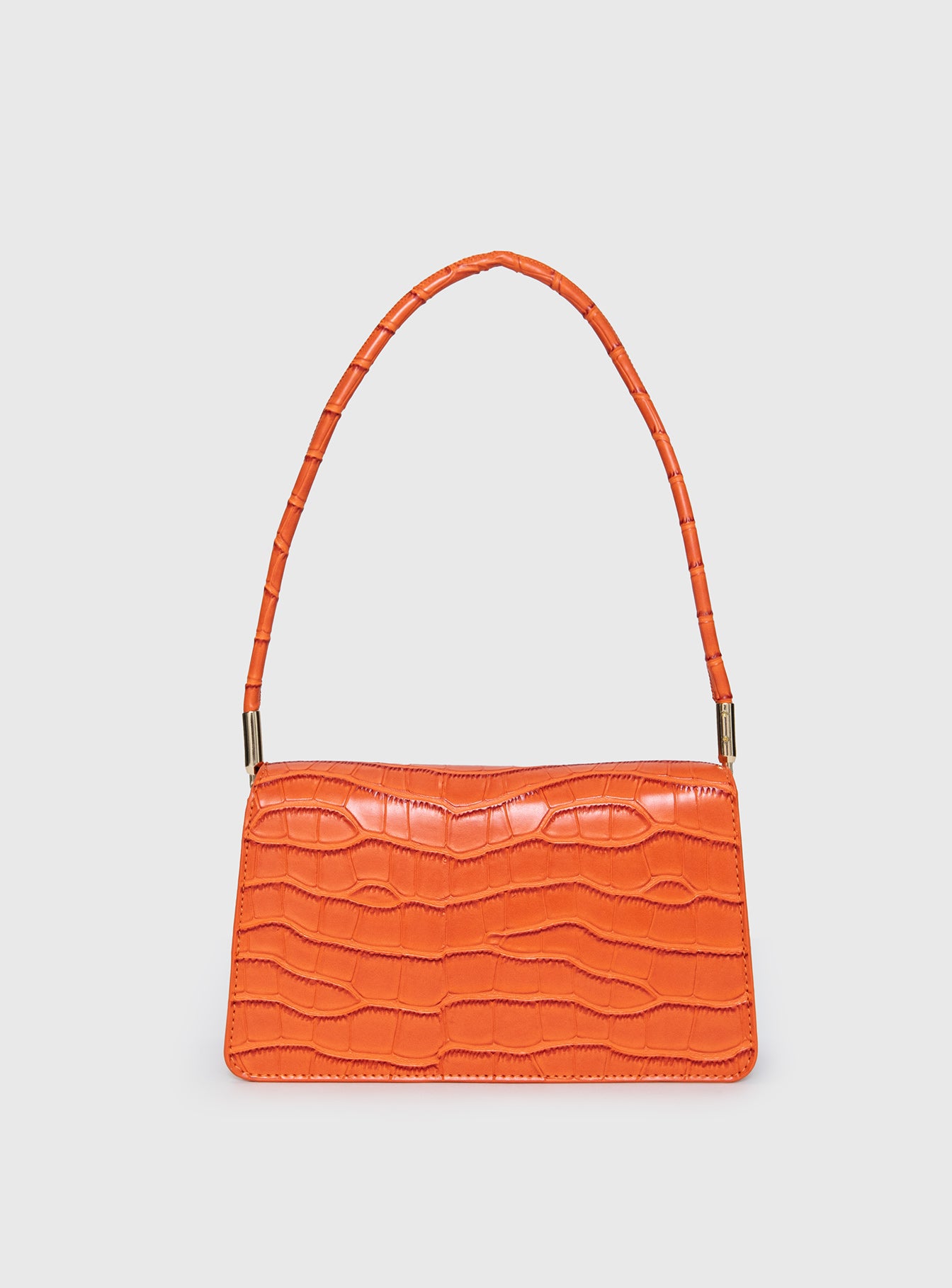 Moshe Croc Shoulder Bag Orange