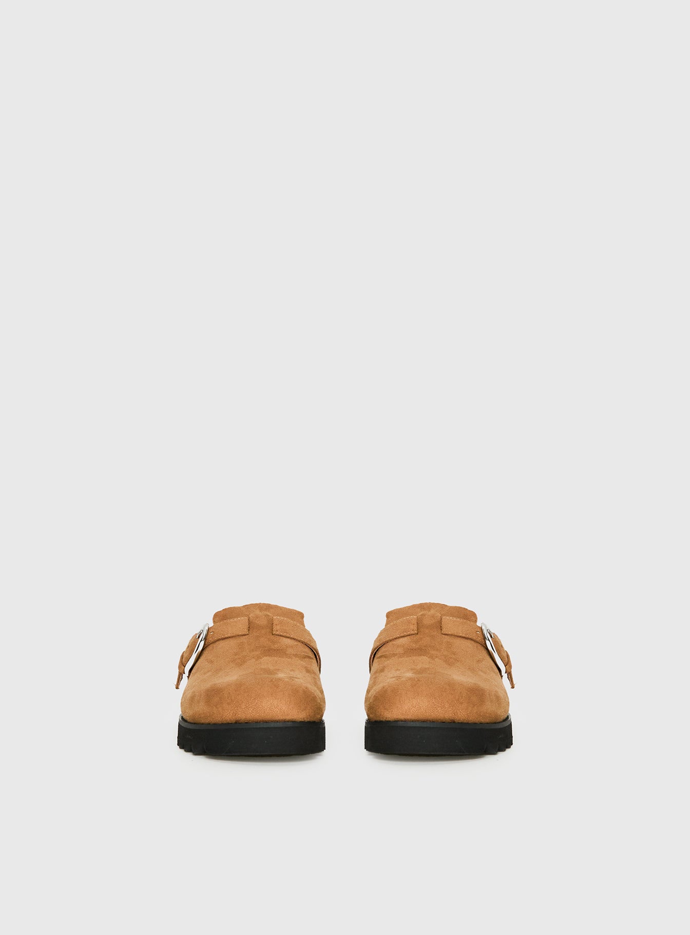 Raxton Faux Suede Clogs Brown