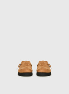 Raxton Faux Suede Clogs Brown