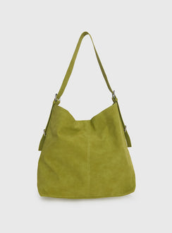 Bonus Points Faux Suede Shoulder Bag Green