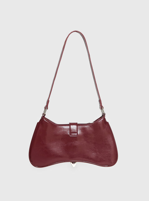 Crowd Pleaser Buckle Shoulder Bag Red