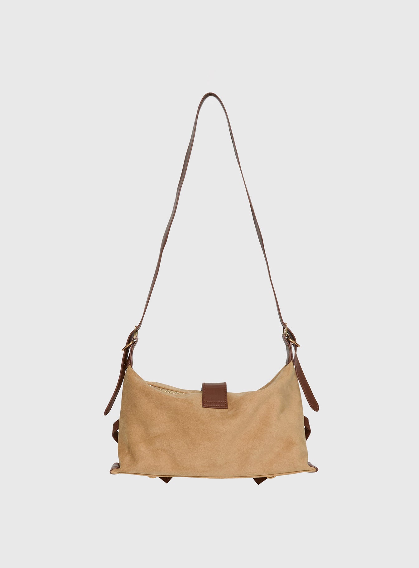 Anatolius Faux Suede Shoulder Bag Brown