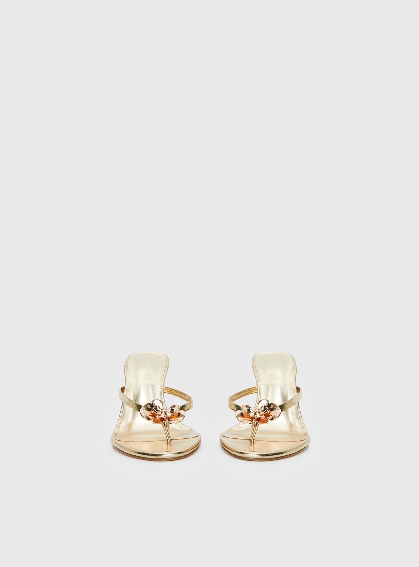 Billini Dalella Thong Heels Gold Metallic