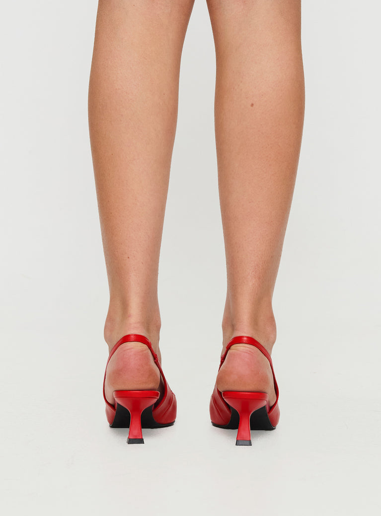 Denalia Pointed Toe Heels Red Matte | Princess Polly USA