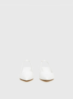 Denalia Pointed Toe Heels White Matte