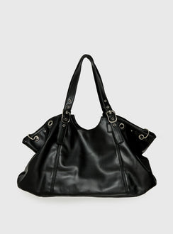 Amaria Buckle Detail Shoulder Bag Black