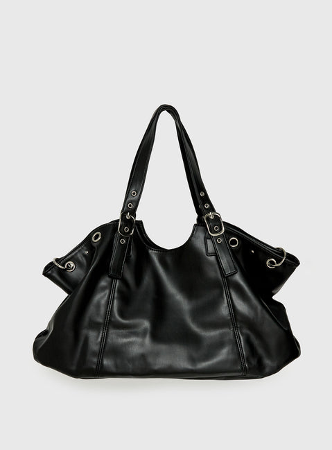 Amaria Buckle Detail Shoulder Bag Black