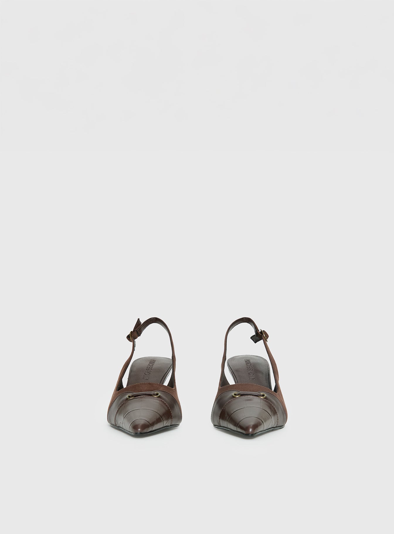 Tiptoe Slingback Heels Brown