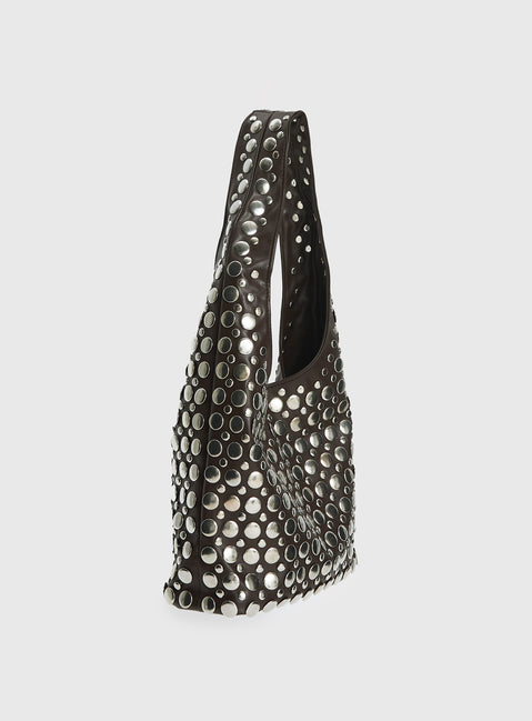 In The Crowd Shoulder Bag Brown / Silver