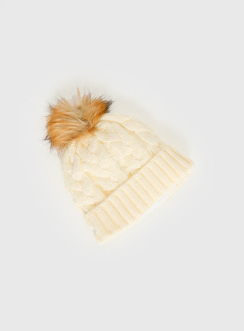 New York Yankees Knit Beanie Cream