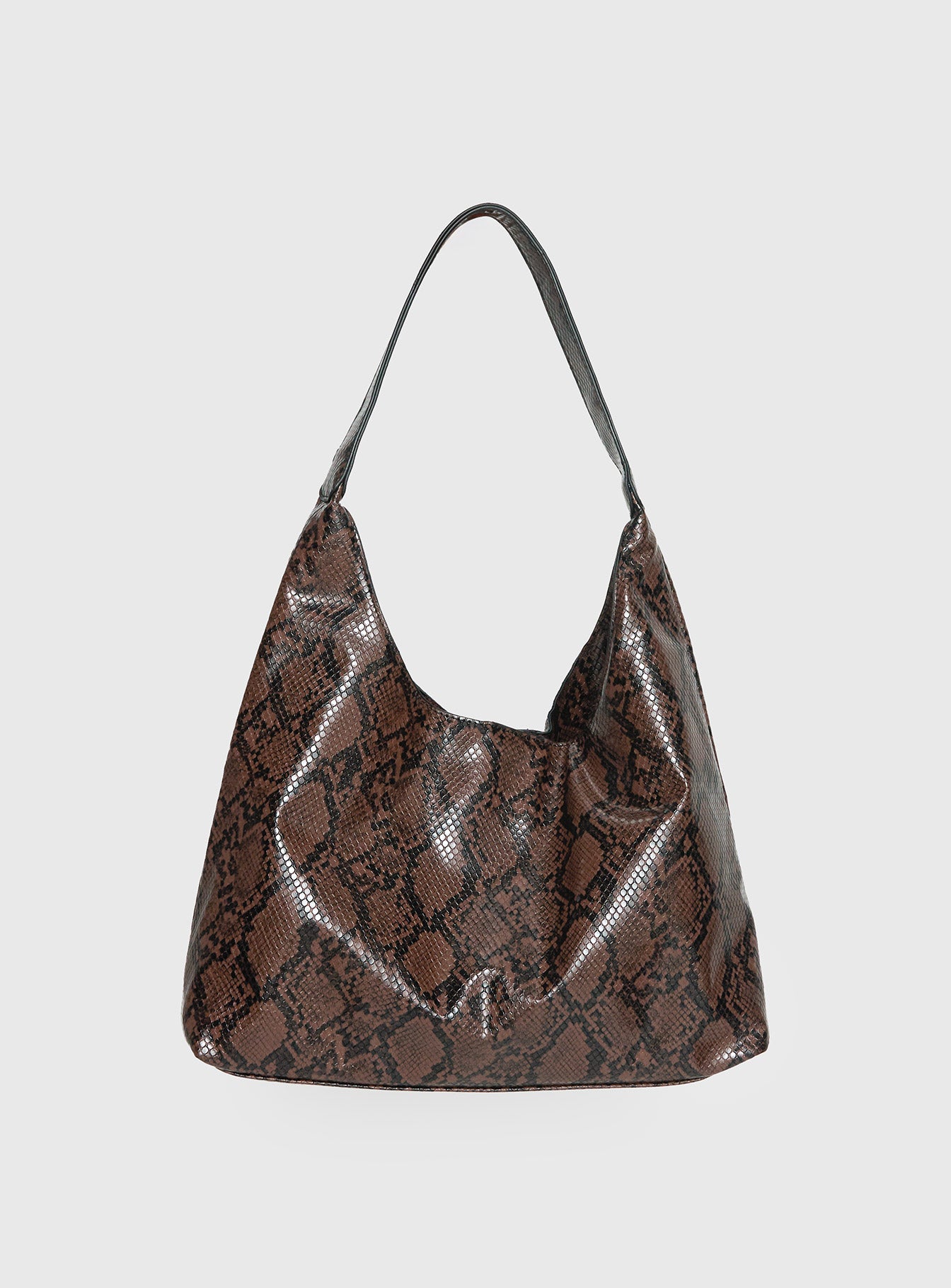 Peta & Jain Jami Slouch Bag Chocolate Snake | Princess Polly