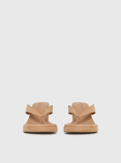 Kamiko Wedged Heels Tan Faux Suede