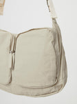Crossbody bag Adjustable and removable crossbody strap, silver-toned hardware, zip fastening, two external pockets, inner zip pocket