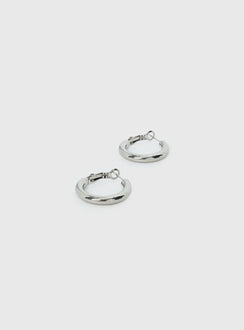 Tindra Stainless Silver 25mm Hoop Earrings Silver