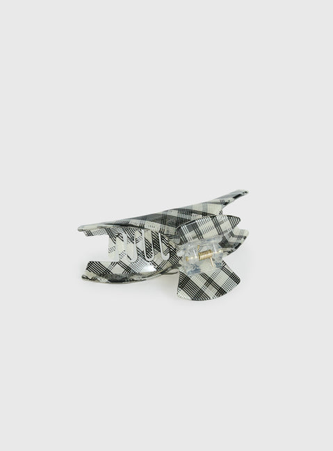 Sloen Claw Clip Black Check