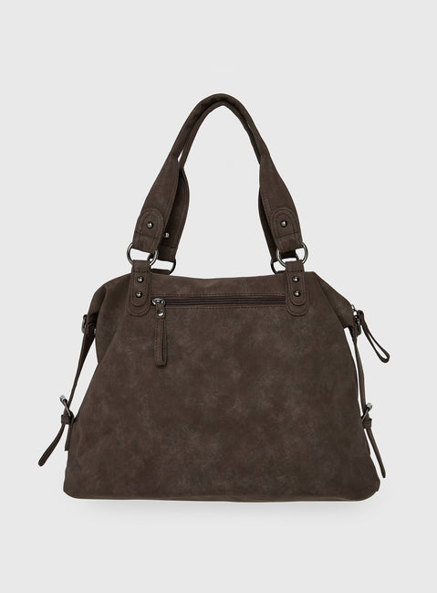 Olsenn Faux Suede Oversized Shoulder Bag Slate