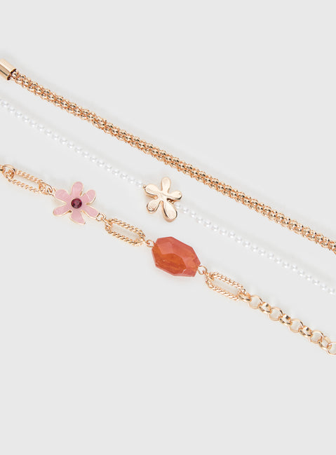 Bleeker Flower Bracelet Pack Gold